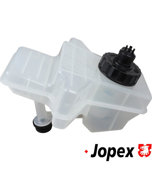 Zbiornik płynu hamulcowego z czarnym korkiem i czujnikiem. Do modeli ze wspomaganiem hamulców