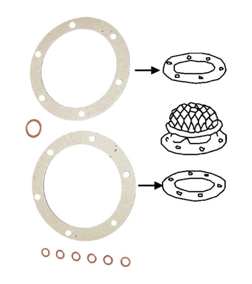 Zestaw uszczelek do sitka (smoka) oleju. Produkcja niemiecka